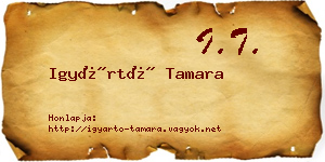 Igyártó Tamara névjegykártya